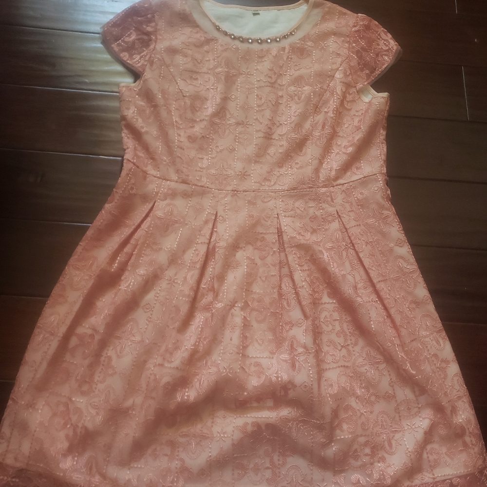 Elegant Pink Lace  Dress